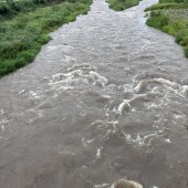 大雨から大増水